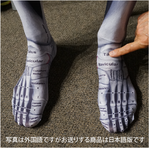 Calcetines con huesos del pie impresos (español)